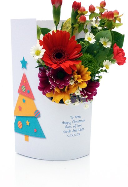 Funky Christmas Tree - Floral Card